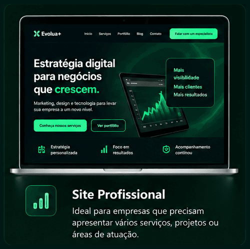 Exemplo visual de Site Profissional